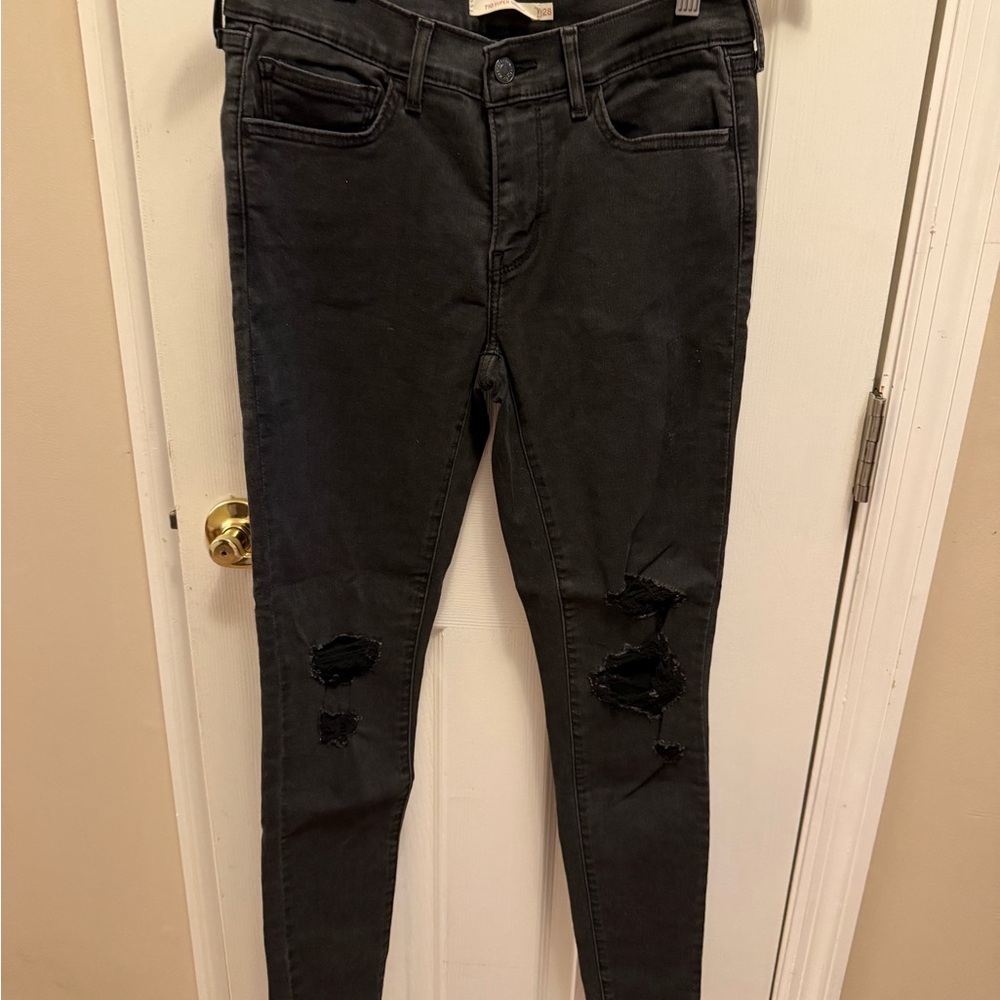 Levi's Black Distressed Skinny Jeans